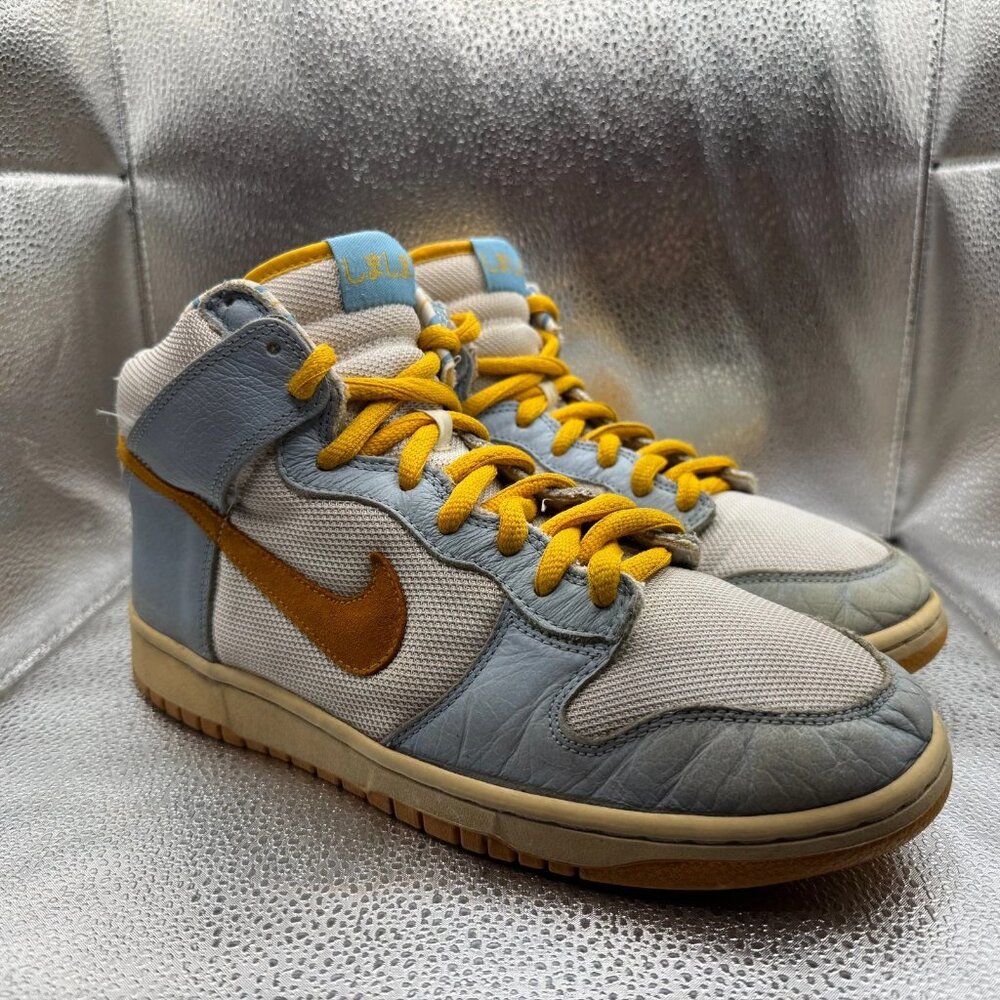 Size 10 Nike Dunk Shima 3 Blue Gray Mesh Mens Lace-Up Sneakers 305287-171
